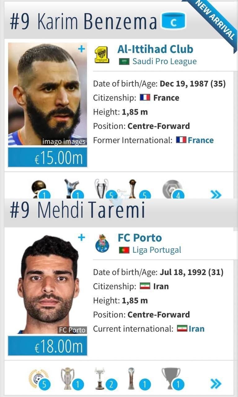 (عکس) مهدی طارمی باارزش‌تر از کریم بنزما