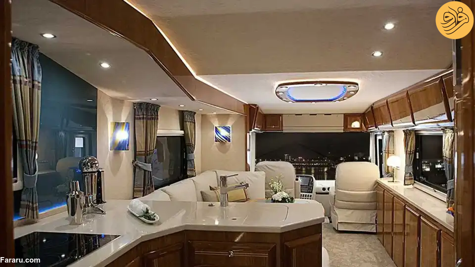 درون مجلل‌ترین خودروی کاروان جهان با گاراژ اختصاصی