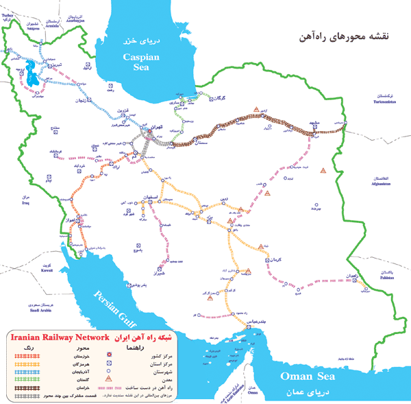 راه آهن سراسری ایران از چه شهر‌هایی رد می‌شود؟