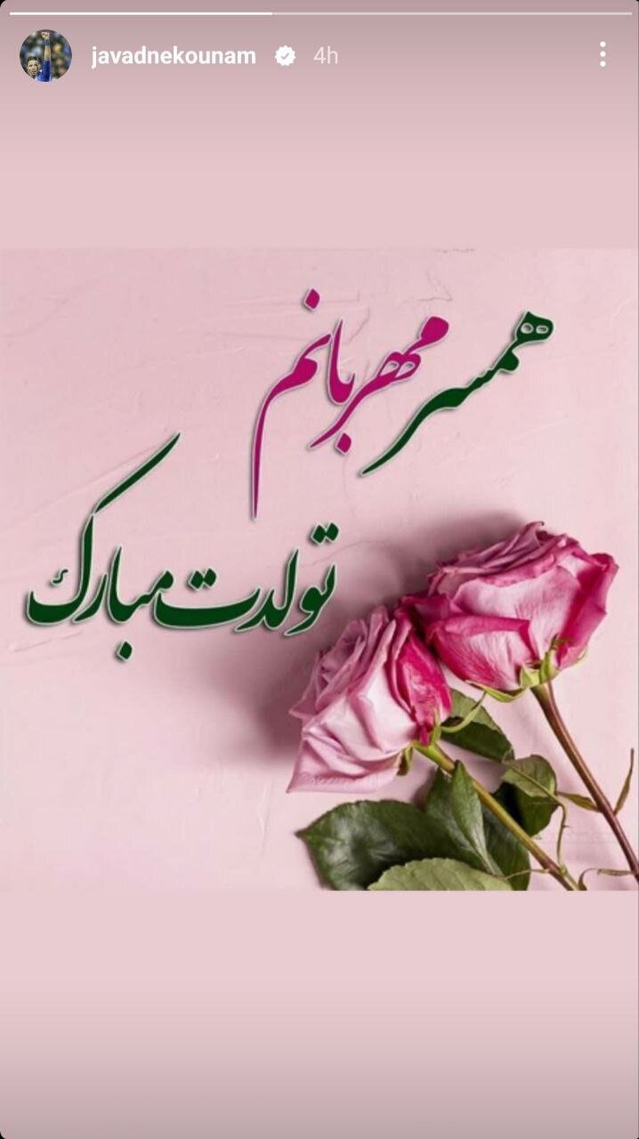 (ویدئو) استوری عاشقانه نکونام برای تولد همسرش