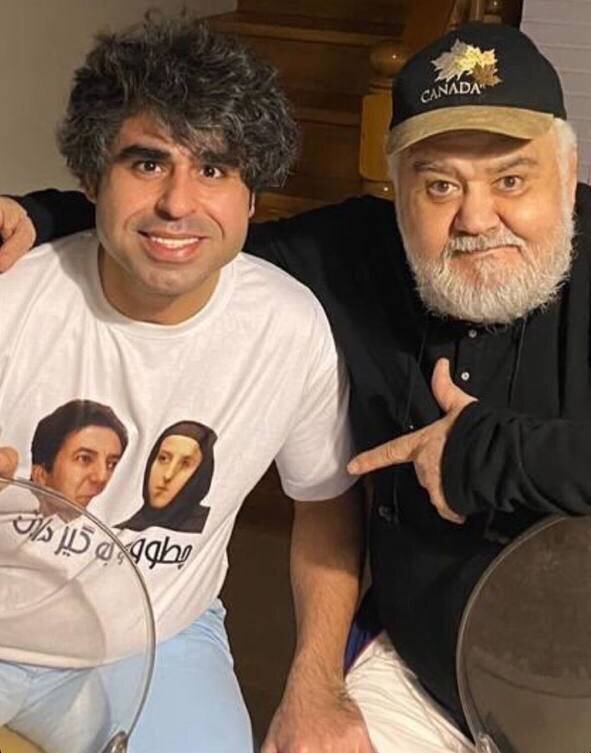 جمله عجیب روی لباس امیر نوری در دیدار با اکبری عبدی