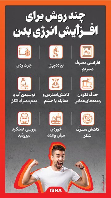 چند روش برای افزایش انرژی بدن (اینفوگرافیک)