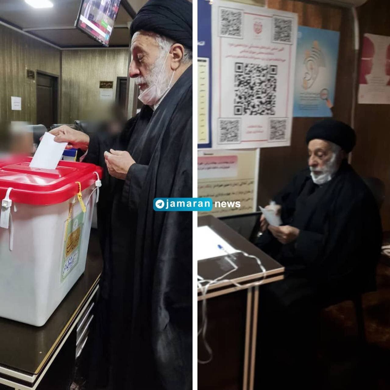 (عکس) سیدهادی خامنه‌ای رأی خود را به صندوق انداخت