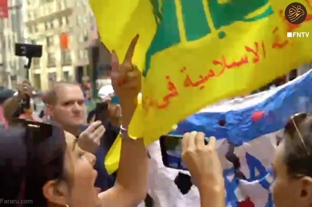 (تصاویر) از اهتزاز پرچم حزب‌الله تا آتش زدن پرچم آمریکا در قلب ایالات متحده