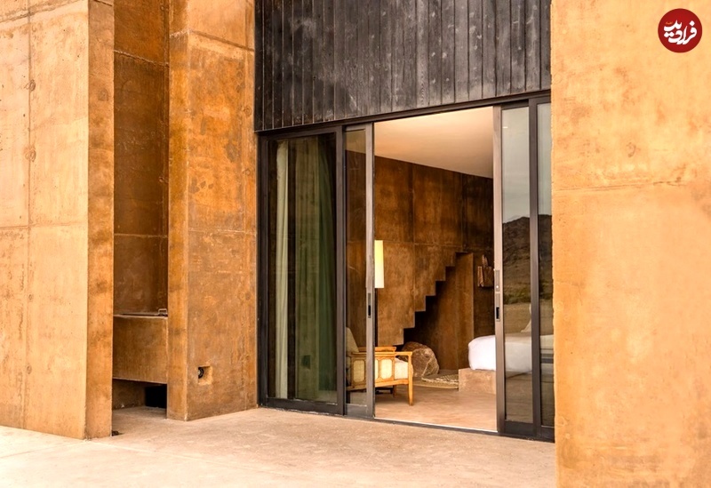 (تصاویر) هتلی در بیابان؛ معماری باستانی «اردن» در صحراهای کالیفرنیا