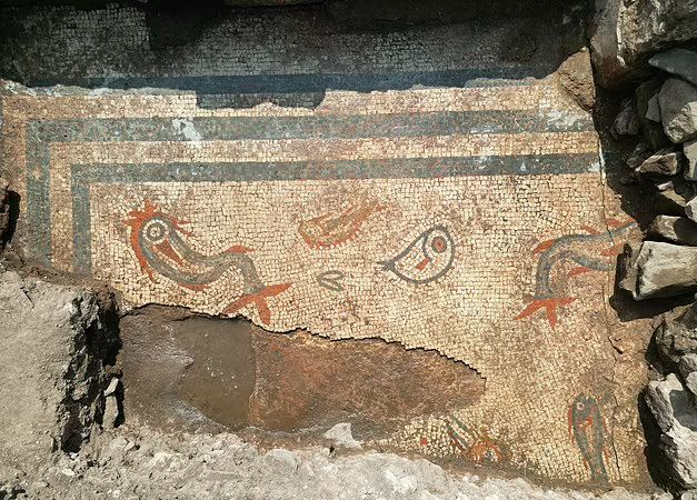 کشف یک موزائیک باستانی به نام «آکواریوم یخ زده در سنگ» با قدمتی ۲ هزار ساله