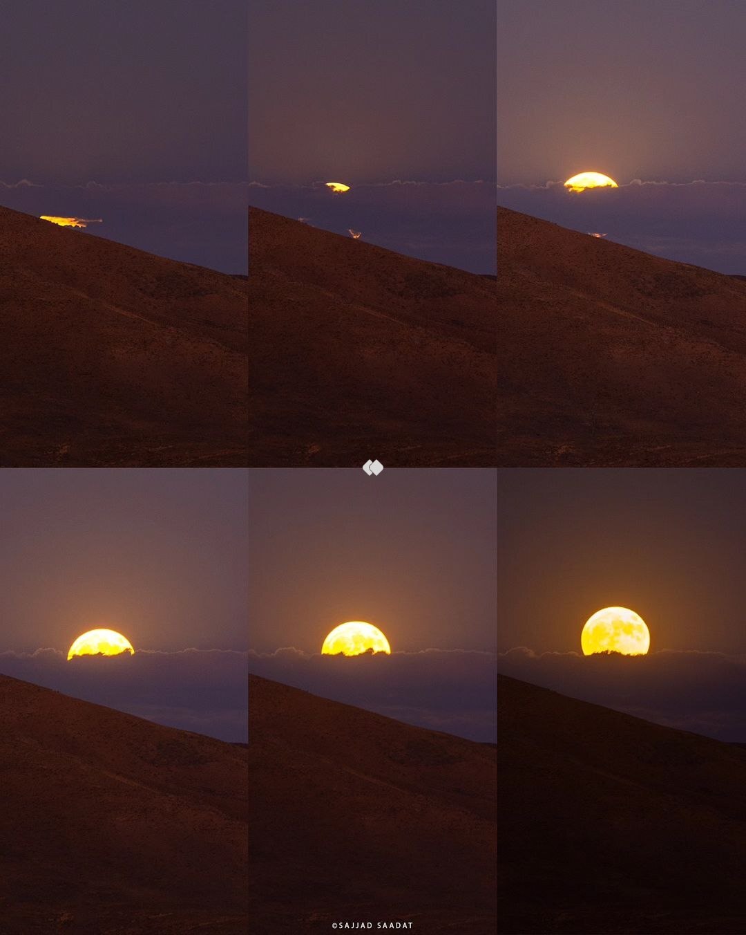 (عکس) لحظۀ طلوع ماه آبی در آسمان