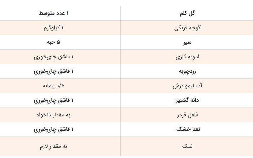 طرز تهیه ترشی گل کلم با آب گوجه فرنگی