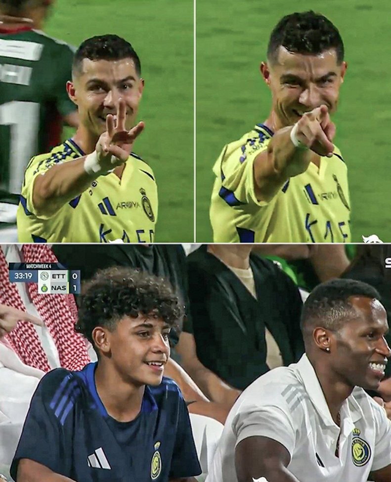 (عکس) شادی جالب رونالدو با پسرش پس از هتریک