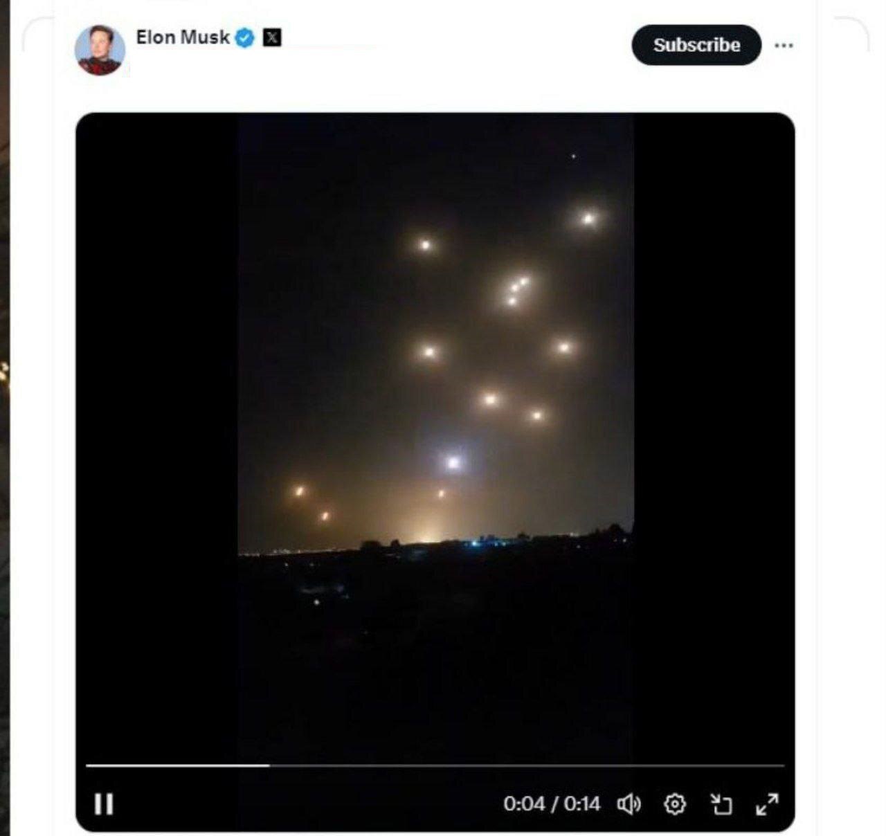 توییت ایلان ماسک ازحملات موشکی ایران به اسرائیل