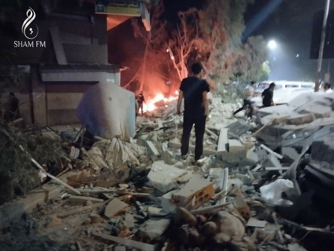 (ویدیو) حمله اسرائیل به نزدیکی سفارت ایران در سوریه