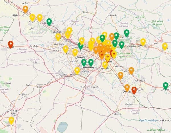 هوای ۱۲ ناحیه پایتخت ناسالم شد