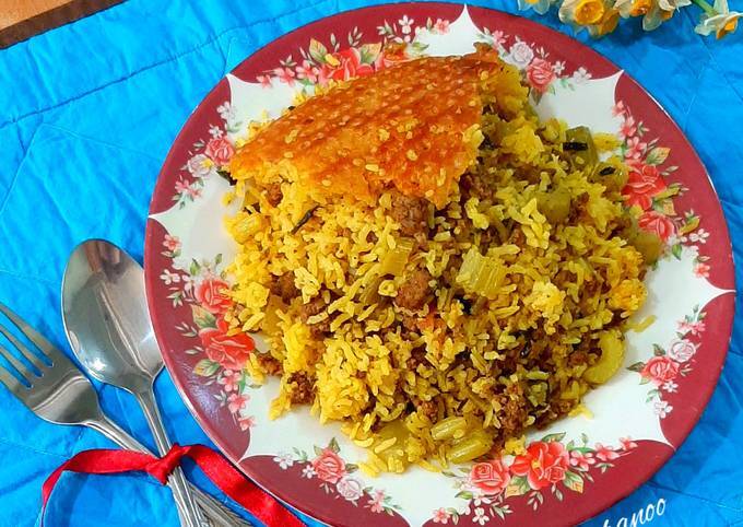 طرز تهیه پلو کرفس با مرغ، یک بشقاب خوشمزگی و هیجان!