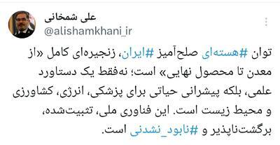 شمخانی: توان هسته‌ای ایران نابودنشدنی است